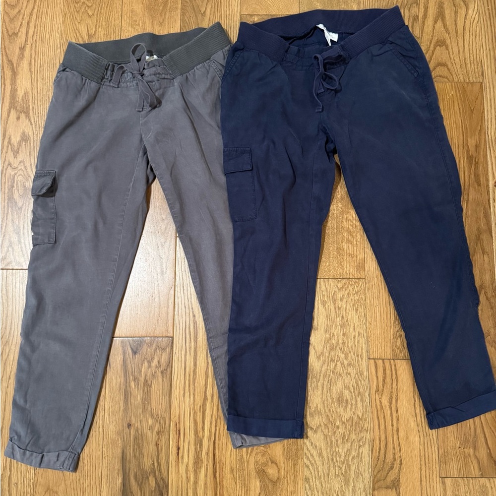 Maternity Gray and Navy Cargo Pants